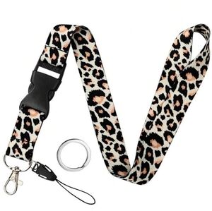 Leopard lanyard keychain